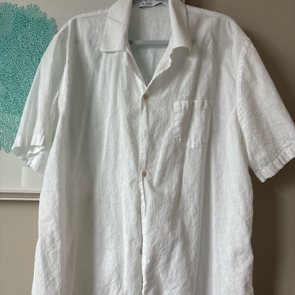 Manuel Ritz White Casual Button Down Shirt